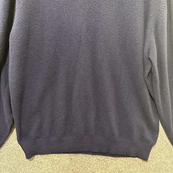 Eddie Bauer Pullover Sweater Men XXL Blue Lamb Wool Long Sleeve V‎ Neck Classic - Picture 6 of 13